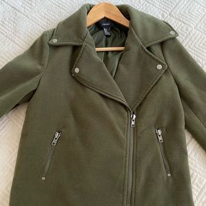 F21 Green moto jacket